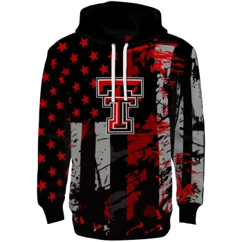 custom texas tech red raiders distressed flag red black hoodie best selling