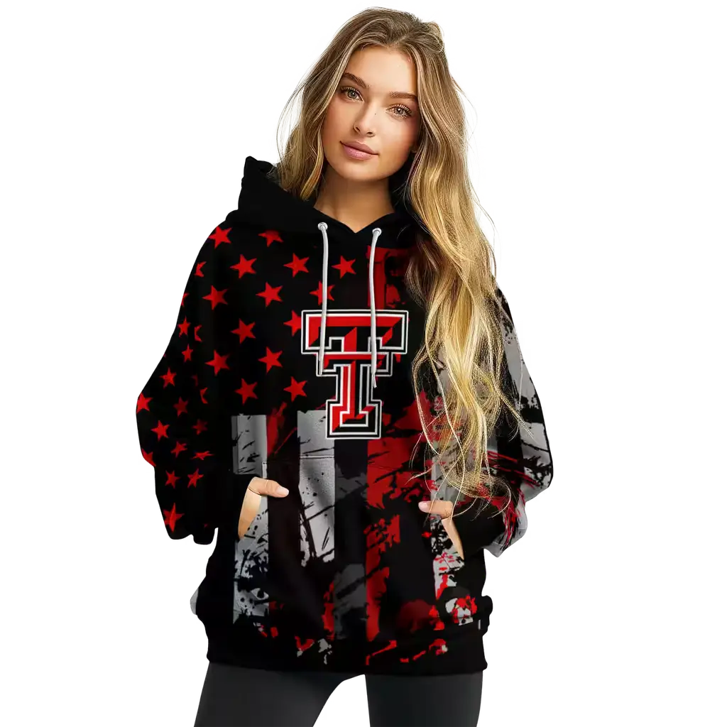 custom texas tech red raiders distressed flag red black hoodie high quality custom texas tech red raiders distressed flag red black hoodie high quality