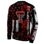 custom texas tech red raiders distressed flag red black hoodie best selling