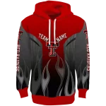 custom texas tech red raiders flame design red hoodie best selling