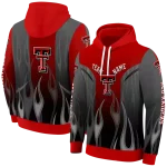 custom texas tech red raiders flame design red hoodie best selling