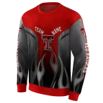 custom texas tech red raiders flame design red hoodie best selling