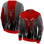 custom texas tech red raiders flame design red hoodie best selling
