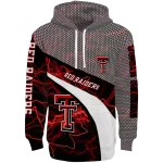 custom texas tech red raiders hexagonal mesh red black gray hoodie best selling