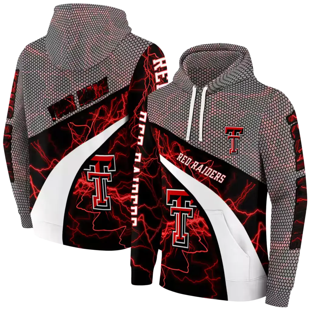 custom texas tech red raiders hexagonal mesh red black gray hoodie fashion forward custom texas tech red raiders hexagonal mesh red black gray hoodie fashion forward