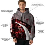 custom texas tech red raiders hexagonal mesh red black gray hoodie best selling