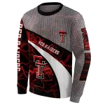 custom texas tech red raiders hexagonal mesh red black gray hoodie best selling