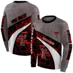 custom texas tech red raiders hexagonal mesh red black gray hoodie best selling