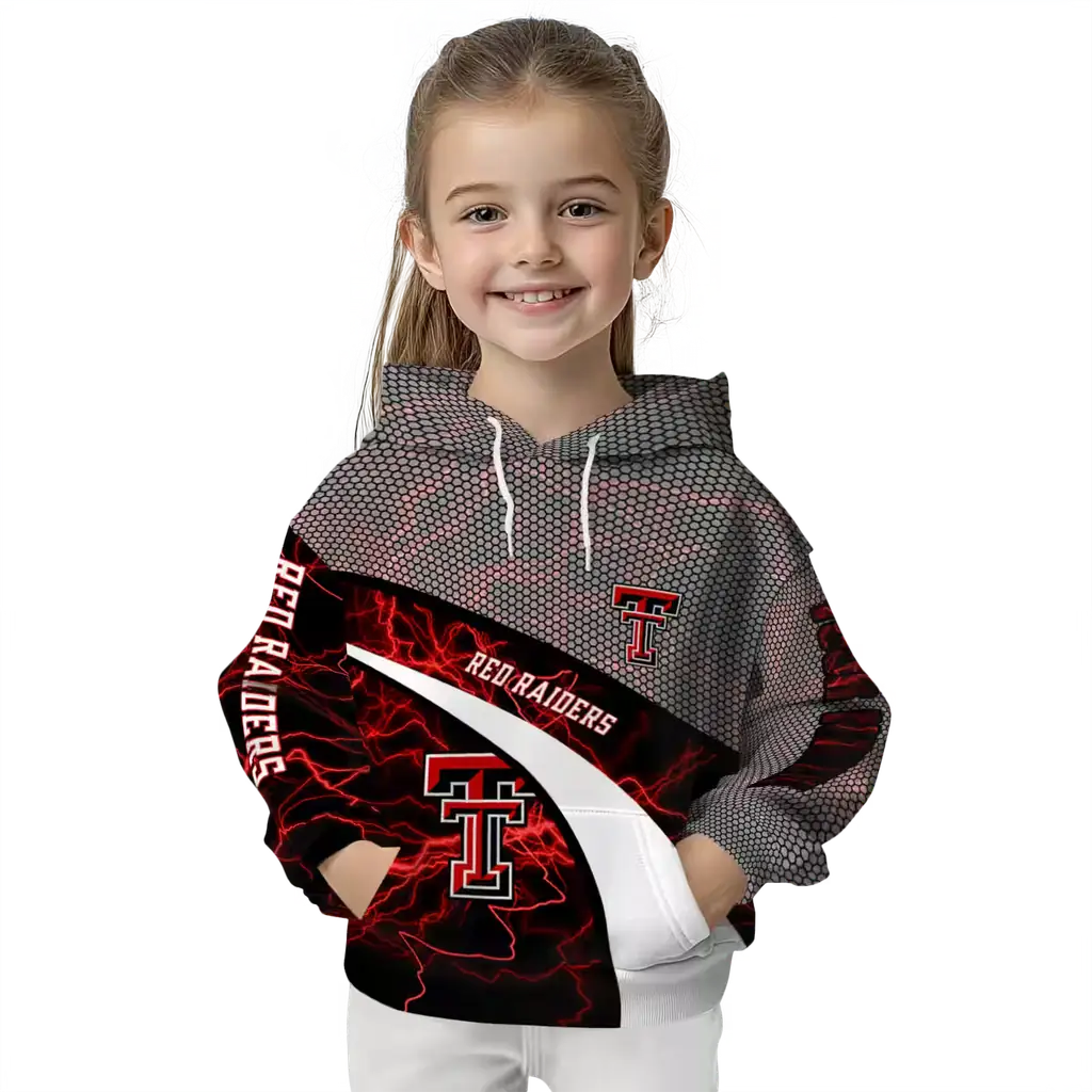 custom texas tech red raiders hexagonal mesh red black gray hoodie top rated custom texas tech red raiders hexagonal mesh red black gray hoodie top rated