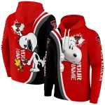 custom texas tech red raiders peeking snoopy red hoodie best selling