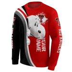 custom texas tech red raiders peeking snoopy red hoodie best selling