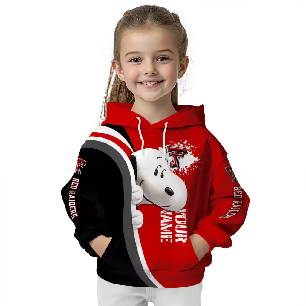 custom texas tech red raiders peeking snoopy red hoodie top rated custom texas tech red raiders peeking snoopy red hoodie top rated