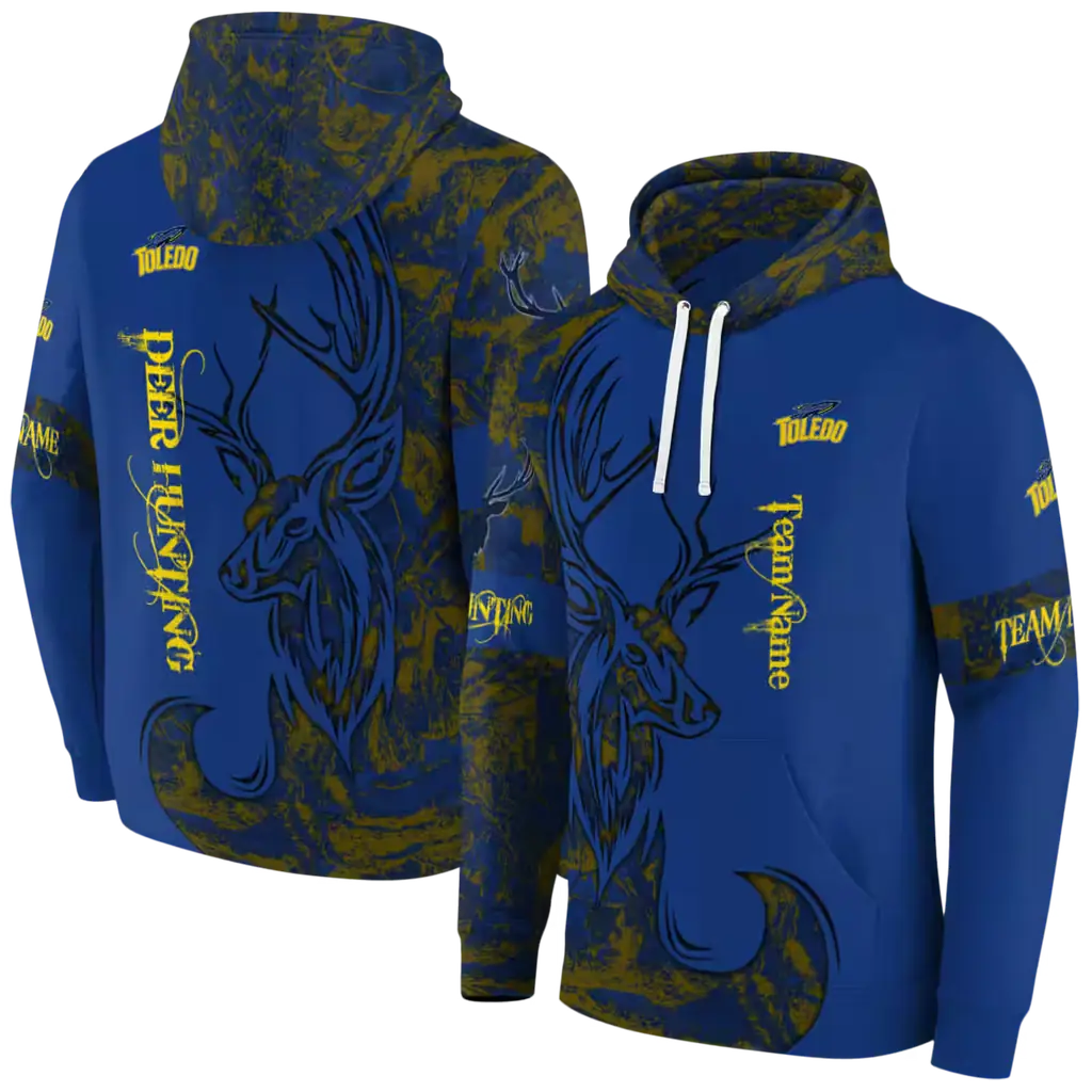 custom toledo rockets deer silhouette blue hoodie fashion forward custom toledo rockets deer silhouette blue hoodie fashion forward