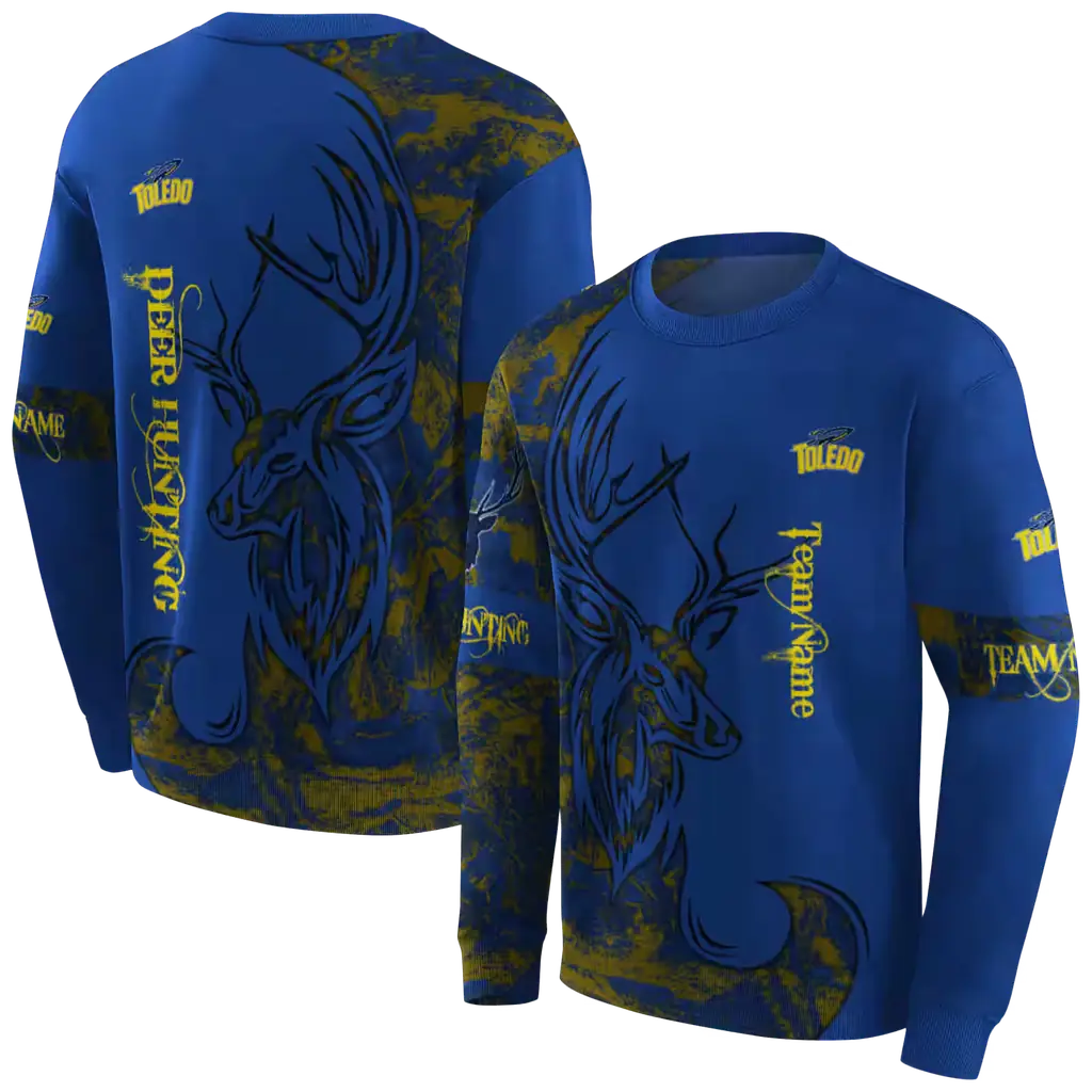 custom toledo rockets deer silhouette blue hoodie premium grade custom toledo rockets deer silhouette blue hoodie premium grade