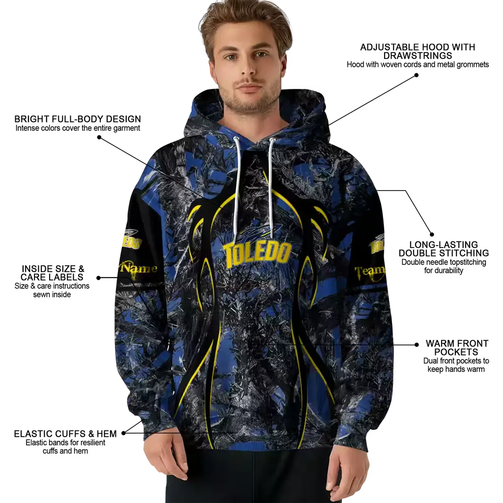 custom toledo rockets hunting theme blue black hoodie latest model custom toledo rockets hunting theme blue black hoodie latest model