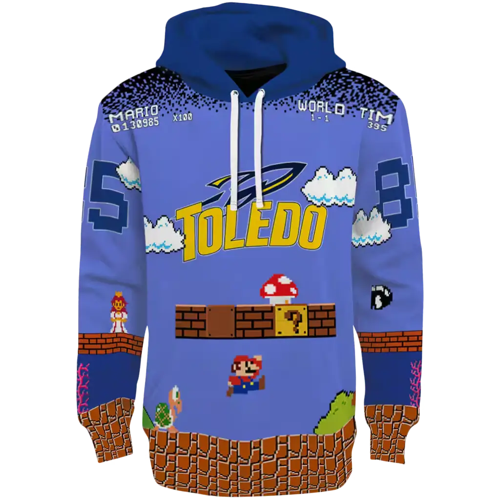custom toledo rockets mario blue black hoodie best selling custom toledo rockets mario blue black hoodie best selling