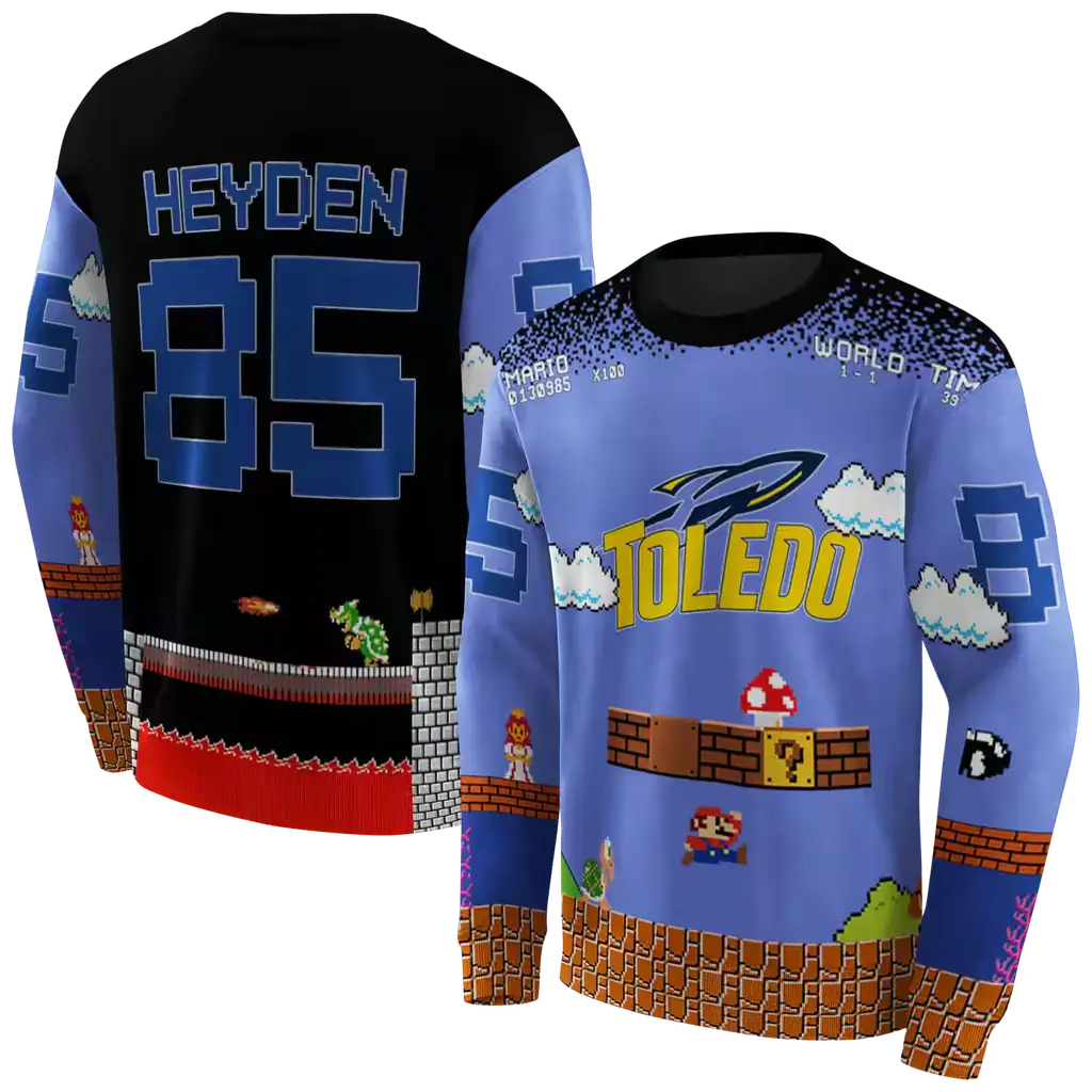 custom toledo rockets mario blue black hoodie premium grade custom toledo rockets mario blue black hoodie premium grade