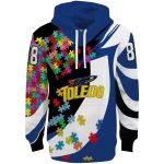 custom toledo rockets puzzle pieces blue hoodie best selling
