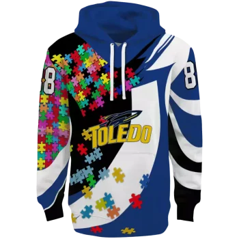 custom toledo rockets puzzle pieces blue hoodie best selling