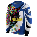 custom toledo rockets puzzle pieces blue hoodie best selling