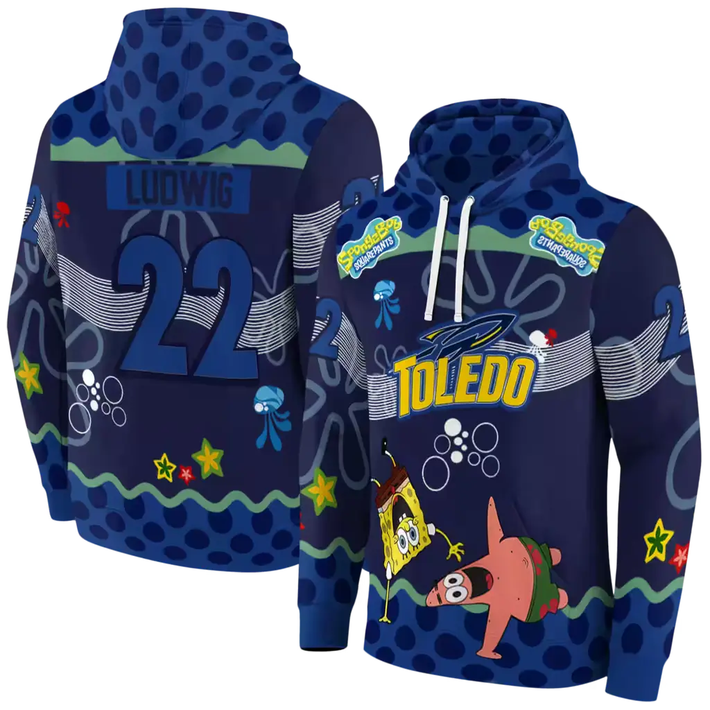 custom toledo rockets spongebob patrick star blue navy hoodie fashion forward custom toledo rockets spongebob patrick star blue navy hoodie fashion forward