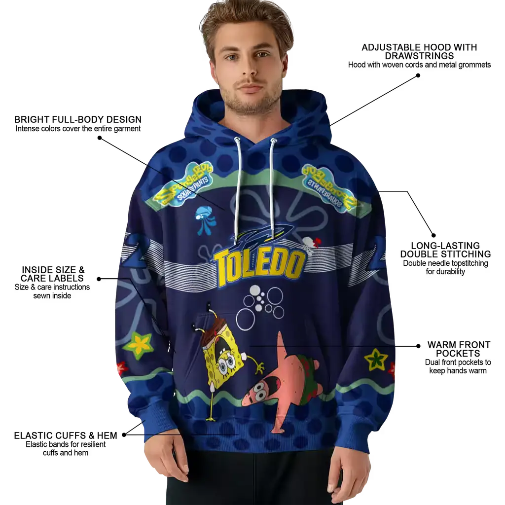 custom toledo rockets spongebob patrick star blue navy hoodie latest model custom toledo rockets spongebob patrick star blue navy hoodie latest model