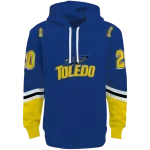 custom toledo rockets striped sleeves blue hoodie best selling