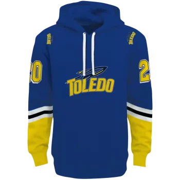 custom toledo rockets striped sleeves blue hoodie best selling
