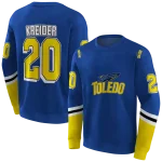 custom toledo rockets striped sleeves blue hoodie best selling