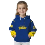 custom toledo rockets striped sleeves blue hoodie best selling
