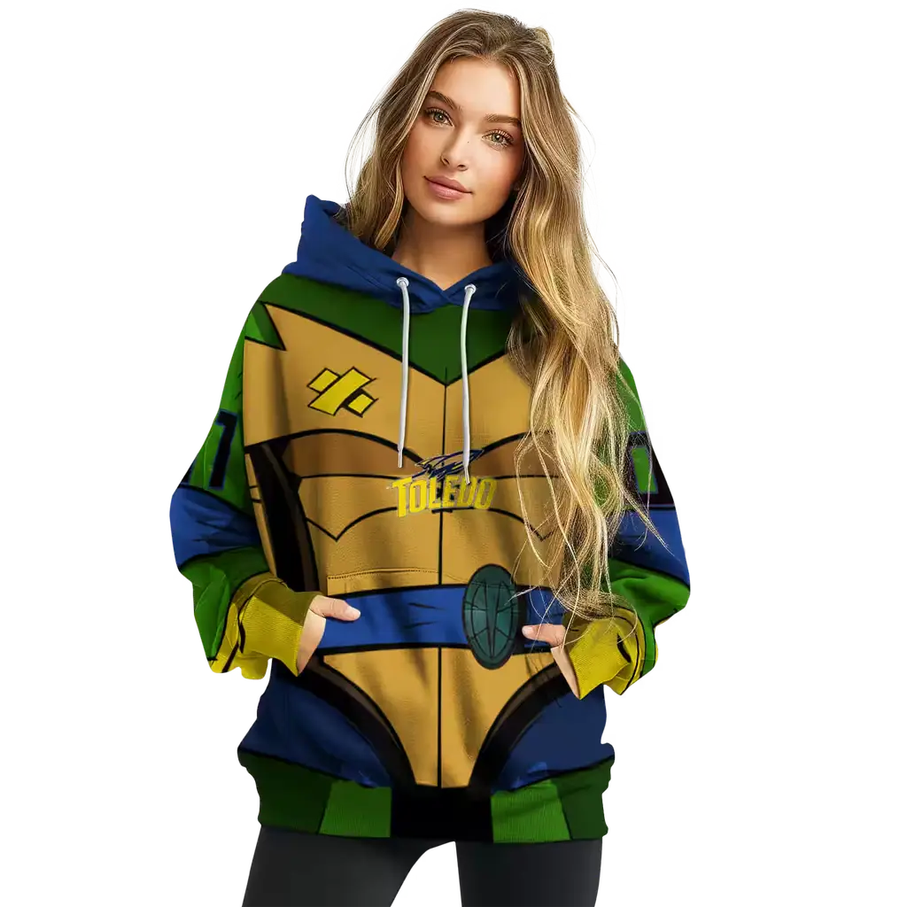 custom toledo rockets superhero armor blue green hoodie high quality custom toledo rockets superhero armor blue green hoodie high quality