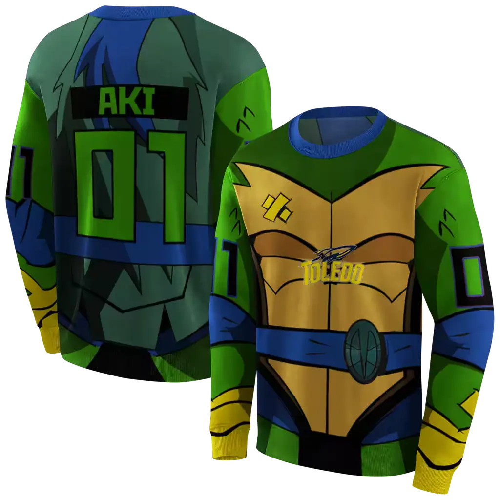 custom toledo rockets superhero armor blue green hoodie premium grade custom toledo rockets superhero armor blue green hoodie premium grade