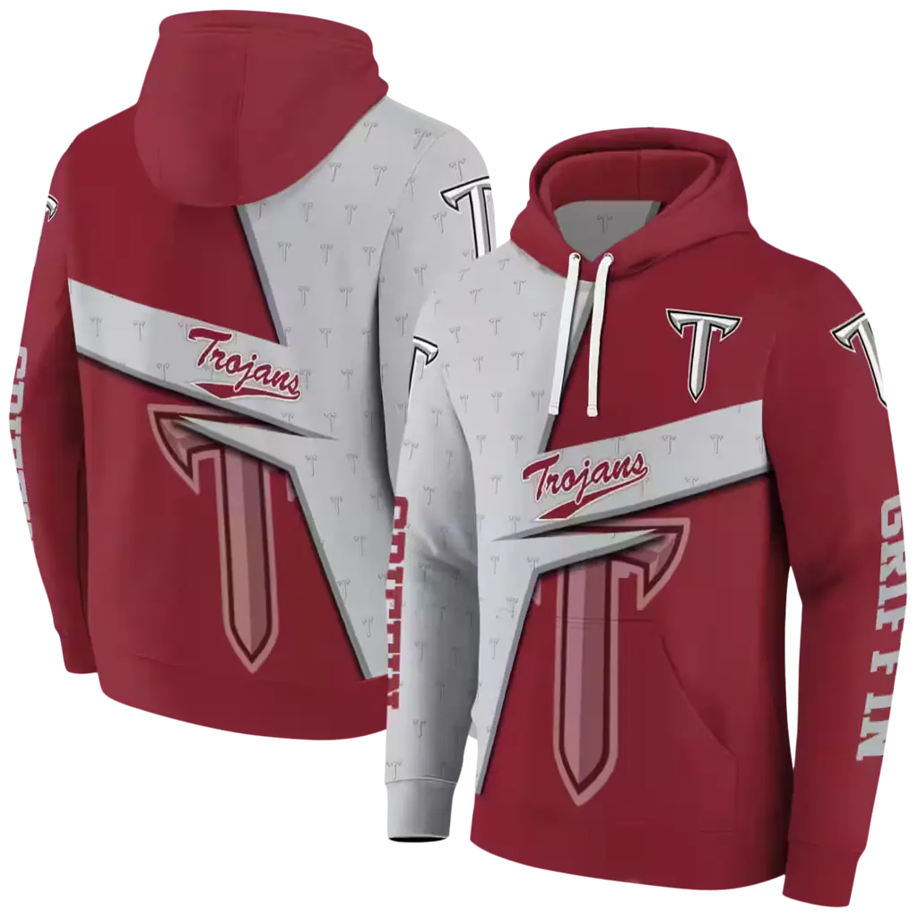 custom troy trojans abstract shape red hoodie fashion forward custom troy trojans abstract shape red hoodie fashion forward