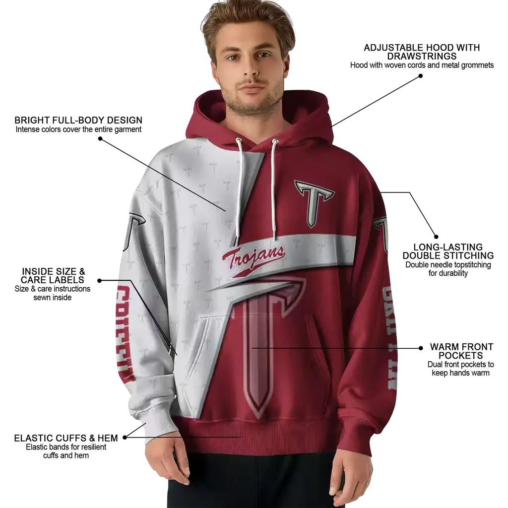 custom troy trojans abstract shape red hoodie latest model custom troy trojans abstract shape red hoodie latest model