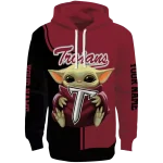 custom troy trojans baby yoda red black hoodie best selling