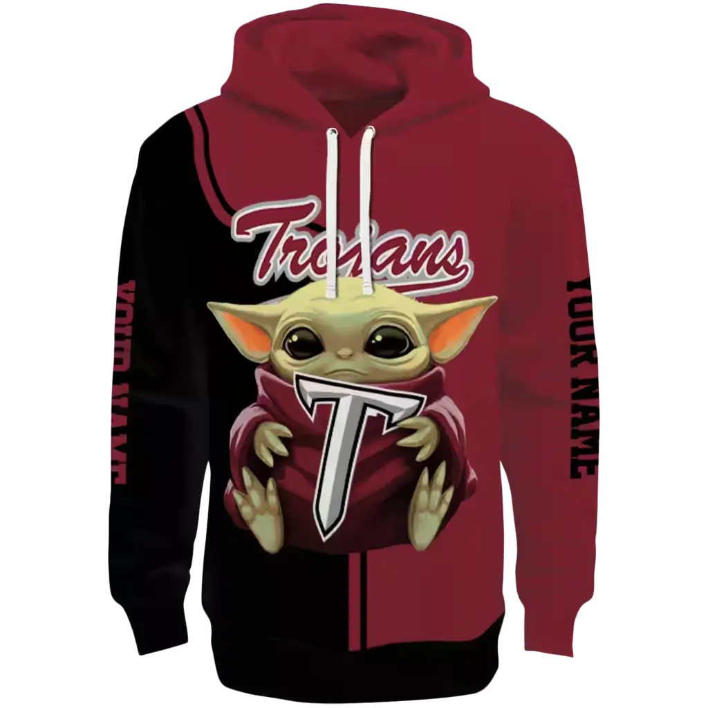custom troy trojans baby yoda red black hoodie best selling custom troy trojans baby yoda red black hoodie best selling