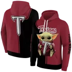 custom troy trojans baby yoda red black hoodie best selling