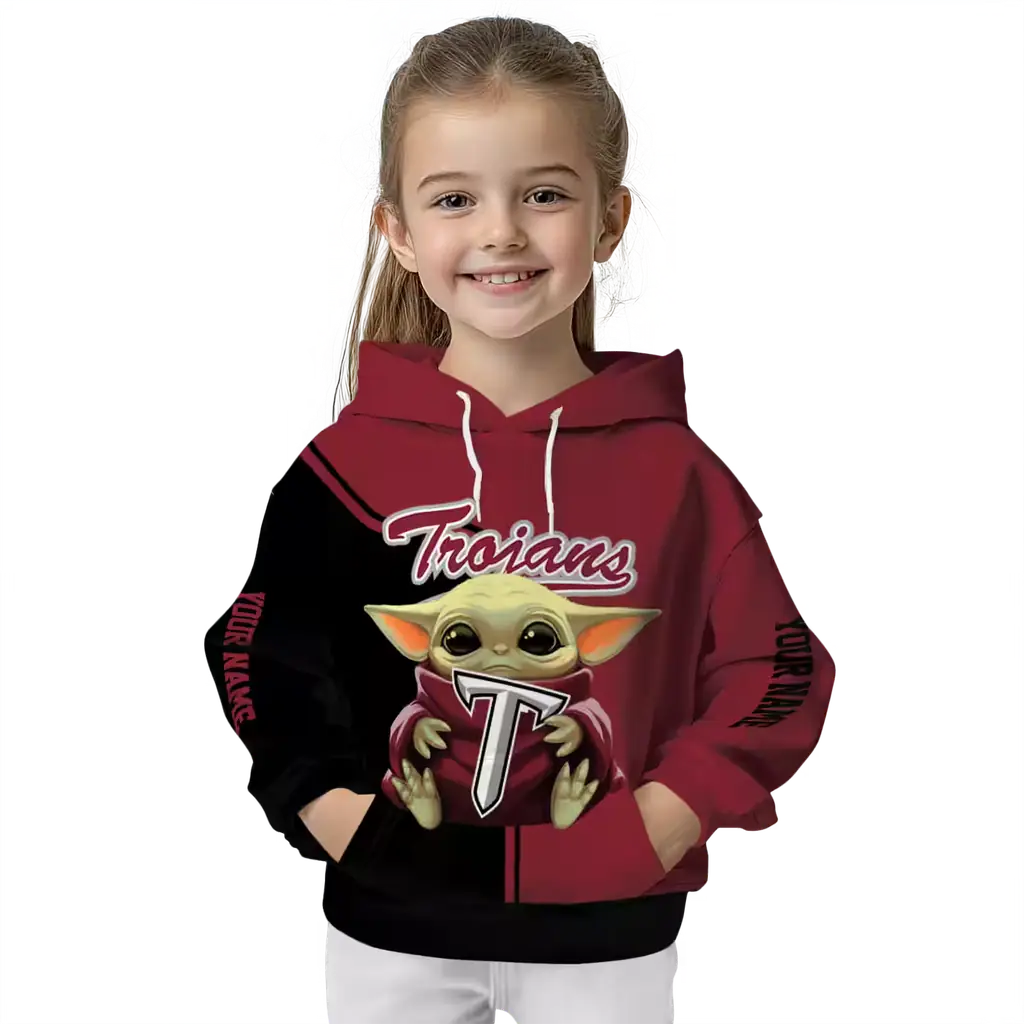 custom troy trojans baby yoda red black hoodie top rated custom troy trojans baby yoda red black hoodie top rated