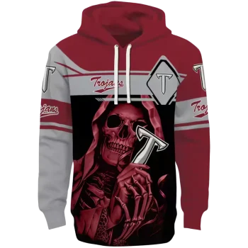 custom troy trojans grim reaper red black hoodie best selling