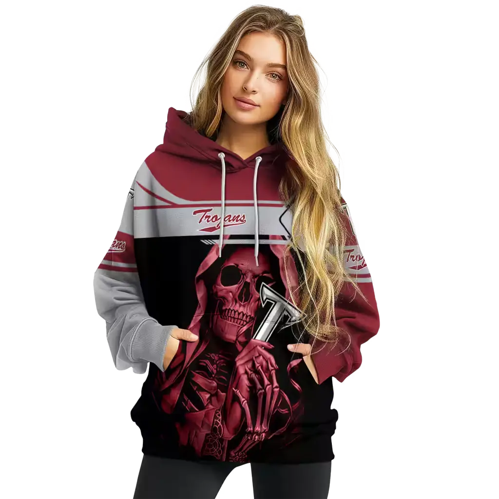 custom troy trojans grim reaper red black hoodie high quality custom troy trojans grim reaper red black hoodie high quality