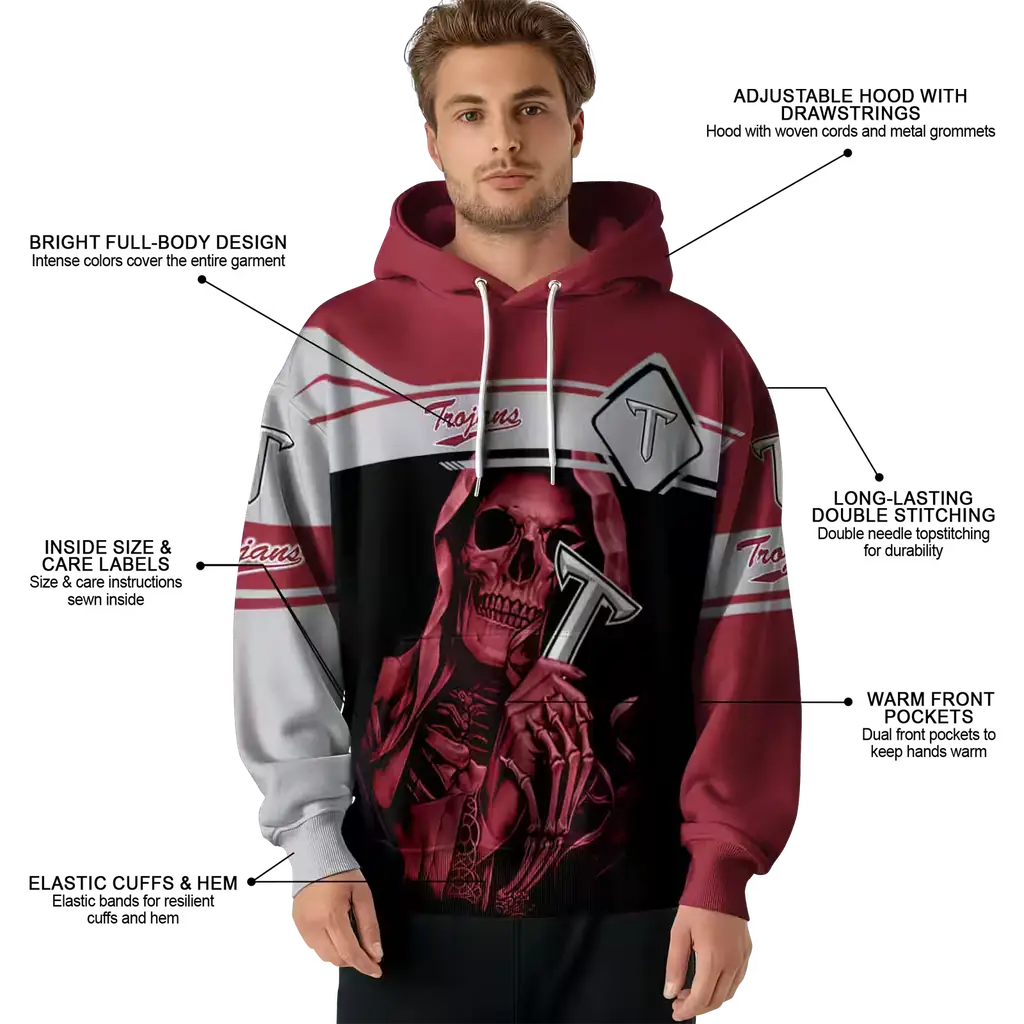 custom troy trojans grim reaper red black hoodie latest model custom troy trojans grim reaper red black hoodie latest model