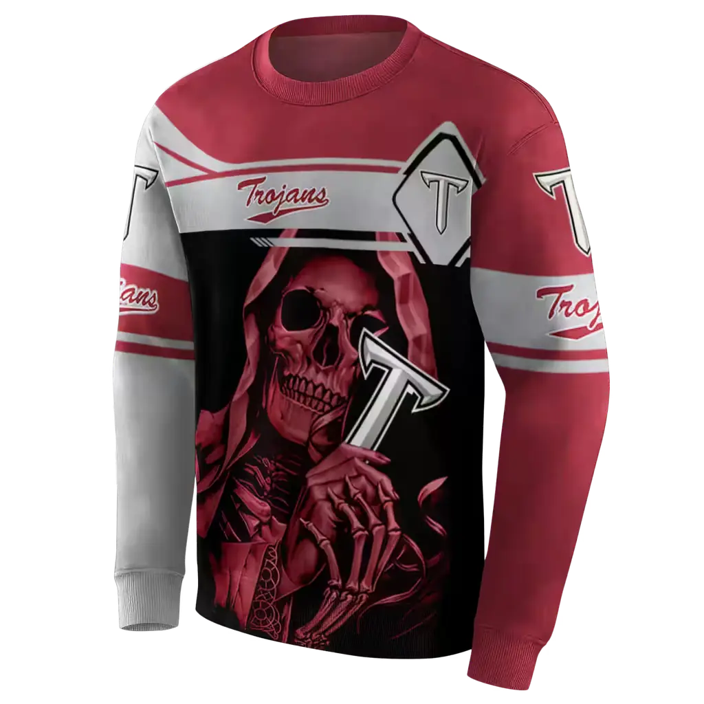 custom troy trojans grim reaper red black hoodie new arrival custom troy trojans grim reaper red black hoodie new arrival