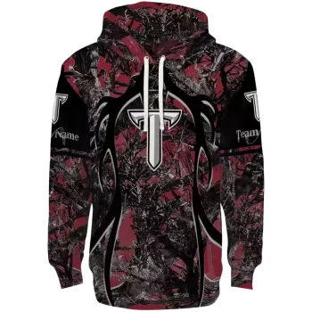 custom troy trojans hunting theme red black hoodie best selling
