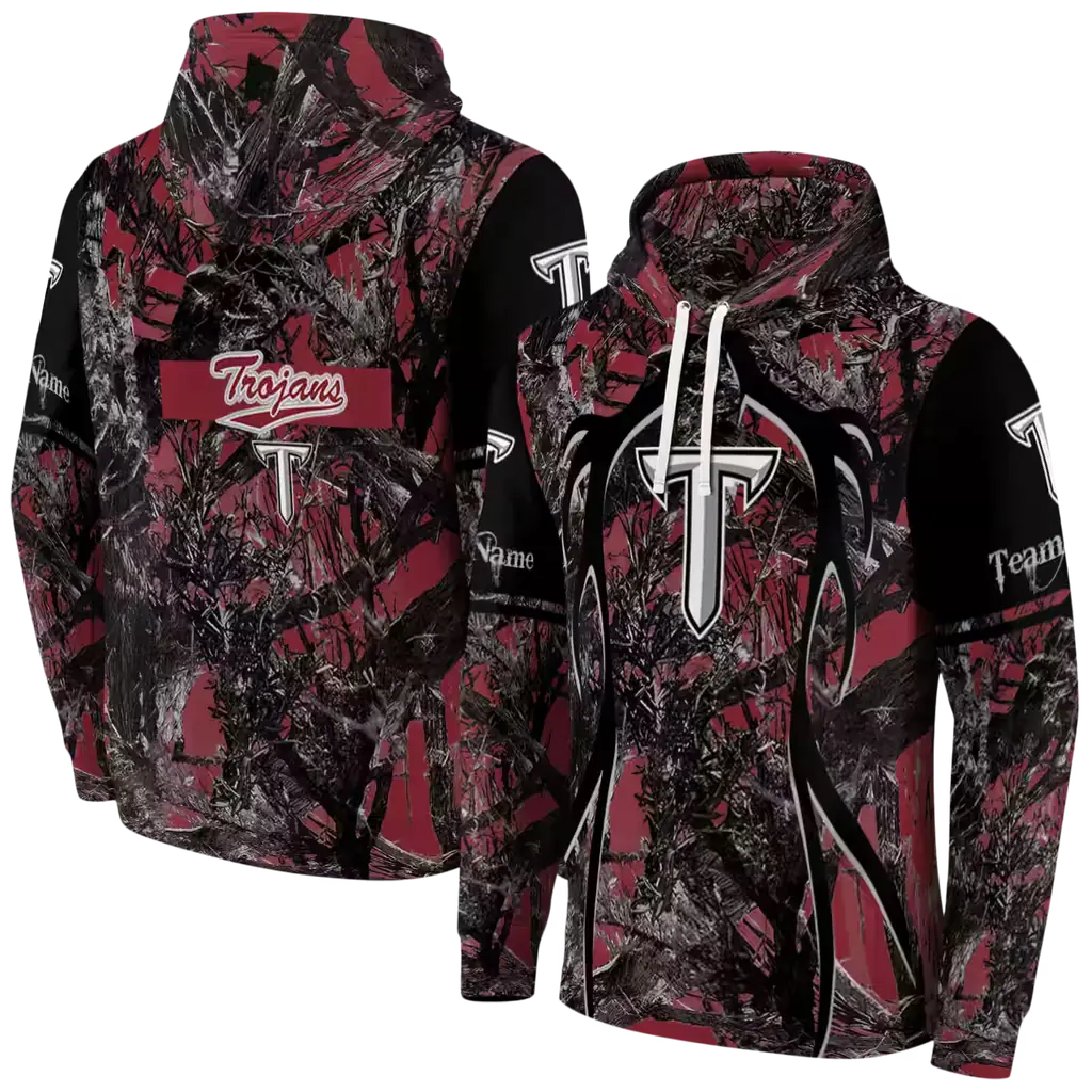 custom troy trojans hunting theme red black hoodie fashion forward custom troy trojans hunting theme red black hoodie fashion forward