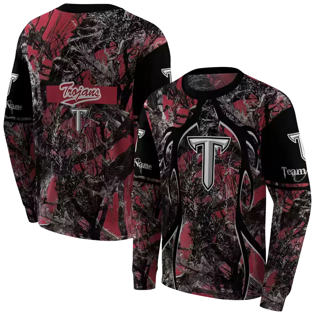 custom troy trojans hunting theme red black hoodie premium grade custom troy trojans hunting theme red black hoodie premium grade