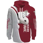 custom troy trojans peeking snoopy red hoodie best selling