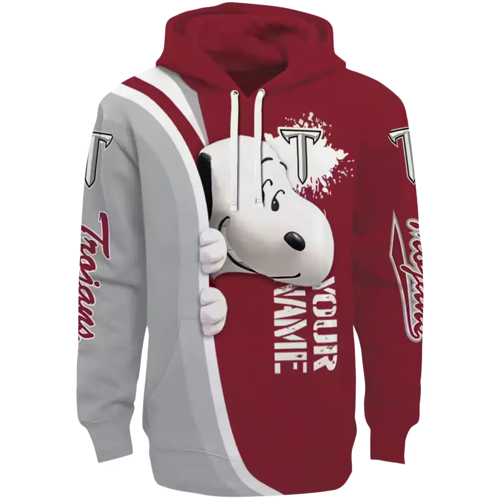custom troy trojans peeking snoopy red hoodie best selling custom troy trojans peeking snoopy red hoodie best selling