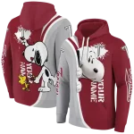 custom troy trojans peeking snoopy red hoodie best selling