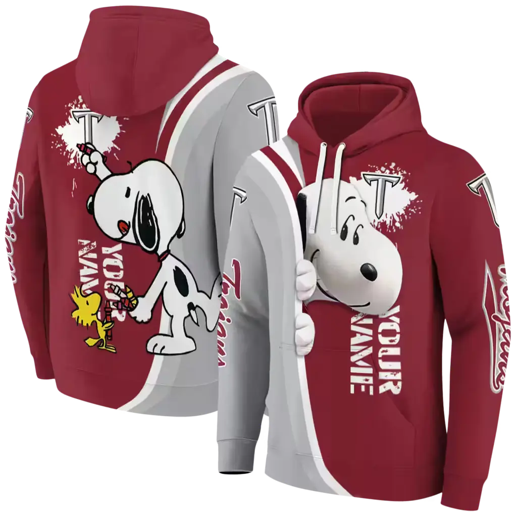 custom troy trojans peeking snoopy red hoodie fashion forward custom troy trojans peeking snoopy red hoodie fashion forward