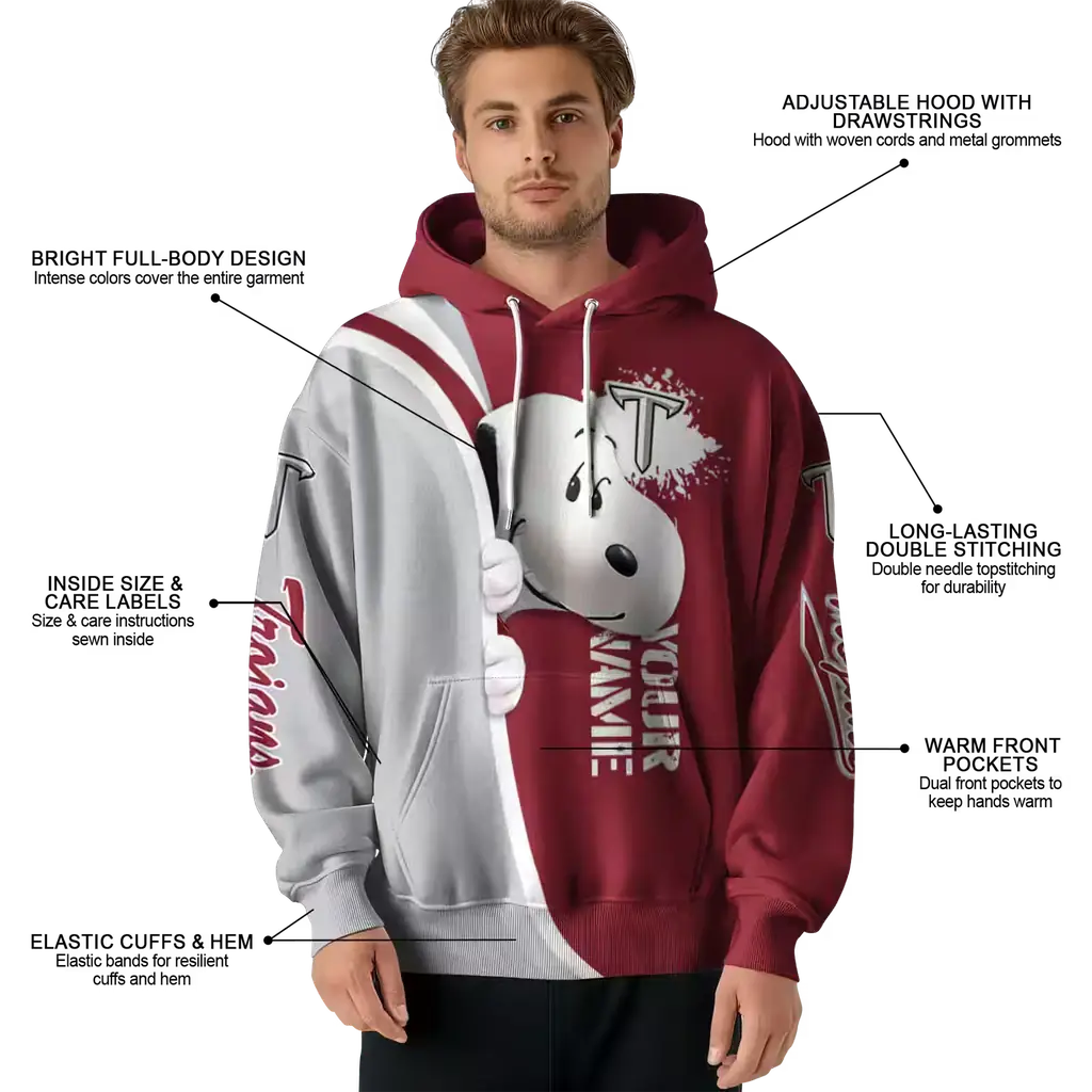 custom troy trojans peeking snoopy red hoodie latest model custom troy trojans peeking snoopy red hoodie latest model